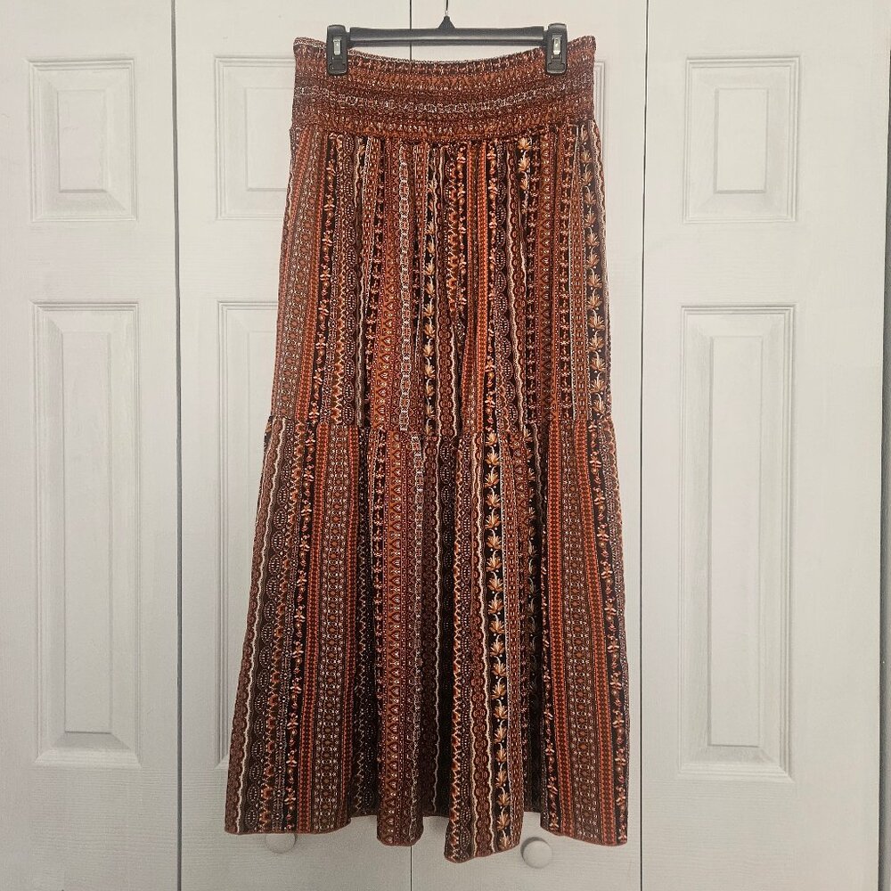 Elastic Waist Prairie Skirt Maxi